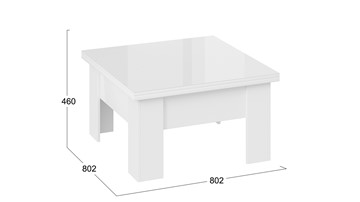 Квадратный стол Glance тип 1 (Белый/Стекло белый глянец) в Элисте - предосмотр 7