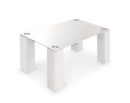 Журнальный столик Колизей-8, белый/белое стекло в Элисте - изображение