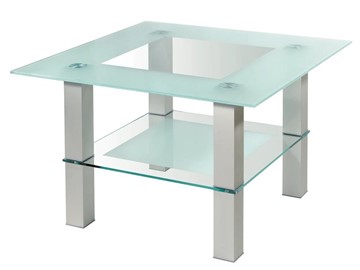 Столик стеклянный Кристалл 1 (алюминий-прозрачное) в Элисте