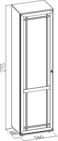 Шкаф одностворчатый Sherlock 71 + Фасад левый, Дуб Сонома в Элисте - изображение 1