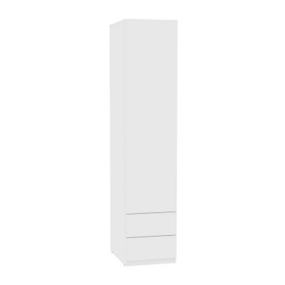 Шкаф одностворчатый Риал (H15) 198х45х45 PUSH to OPEN, Белый в Элисте - изображение
