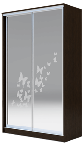 Шкаф 2-х створчатый 2200х1200х420 два зеркала, "Бабочки" ХИТ 22-4-12-66-05 Венге Аруба в Элисте