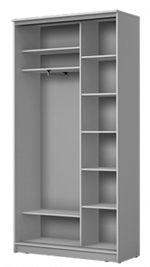 Шкаф 2-х дверный Хит-22-4-12-22 с цветным стеклом, белое №10, Дуб крафт белый в Элисте - предосмотр 1