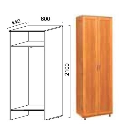 Шкаф двухдверный Александра-1, ПР-2, шимо светлый, МДФ с кожзамом в Элисте - изображение