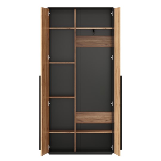 Шкаф для прихожей 2-дверный Неаполь ЛД.134050.000 (Черный/Дуб Золотой) в Элисте - изображение 2