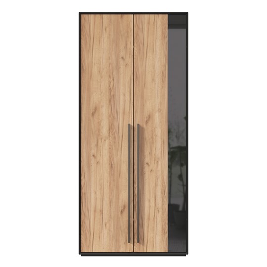 Шкаф для прихожей 2-дверный Неаполь ЛД.134050.000 (Черный/Дуб Золотой) в Элисте - изображение 3
