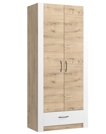 Шкаф гардеробный Ева 5 М1 дуб ирландский/белый матовый в Элисте - изображение