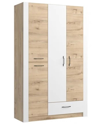 Шкаф гардеробный Ева 5 М2 дуб ирландский/белый матовый в Элисте - изображение