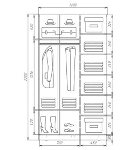Шкаф-купе Хит-22-12-22 с цветным стеклом, белое №10, Белый корпус в Элисте - предосмотр 2