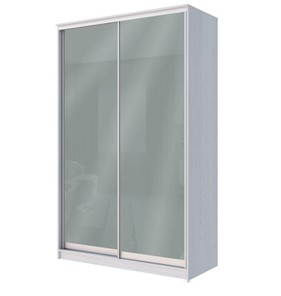 Шкаф 2-х дверный Хит-22-14-22 с цветным стеклом, средне-серый 074, Ясень анкор светлый в Элисте