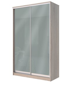 Шкаф 2-х дверный Хит-22-4-12/2-22 с цветным стеклом, средне-серый 074, Дуб сонома в Элисте - предосмотр