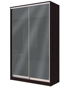 Шкаф 2-х дверный Хит-22-4-12/2-22 с цветным стеклом, темно-серый 073, Венге в Элисте