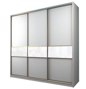Шкаф 3-х дверный MAX МШ-23-6-27-999, Профиль Золото/Цвет Белый/Oraclal Белый в Элисте
