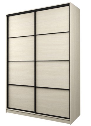 Шкаф 2-х створчатый MAX МШ-23-6-16-11, Профиль Черный/Цвет Дуб млечный в Элисте - изображение