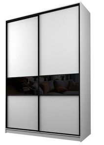Шкаф MAX МШ-23-6-16-99, Профиль Черный/Цвет Белый/Стекло с черной пленкой Oracal в Элисте