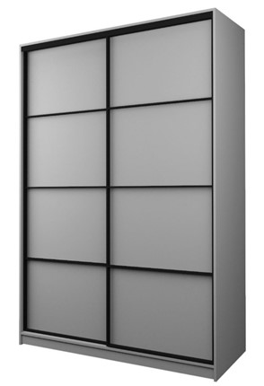 Шкаф-купе 2-х створчатый MAX МШ-23-6-18-11, Профиль Черный/Цвет Серый в Элисте - изображение