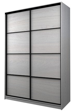 Шкаф 2-х створчатый MAX МШ-23-6-18-11, Профиль Черный/Цвет Ясень анкор светлый в Элисте - изображение