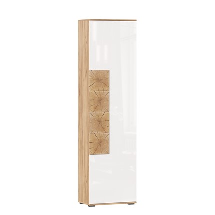 Шкаф одностворчатый Фиджи, 659300, белый/дуб золотой в Элисте - изображение
