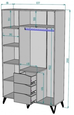 Трехдверный шкаф Дельта H141_M, ДВ в Элисте - изображение 1