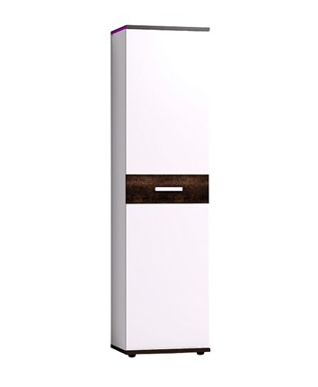 Шкаф-пенал Норвуд 71, Белый-Орех шоколадный в Элисте - изображение