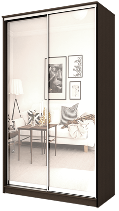 Шкаф 2-х дверный 2200х1362х620 с двумя зеркалами ХИТ 22-14-55 Венге Аруба в Элисте - изображение