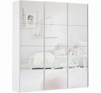 Шкаф 3-х створчатый Прайм (3 зеркало) 1800x570x2300, белый снег в Элисте - предосмотр