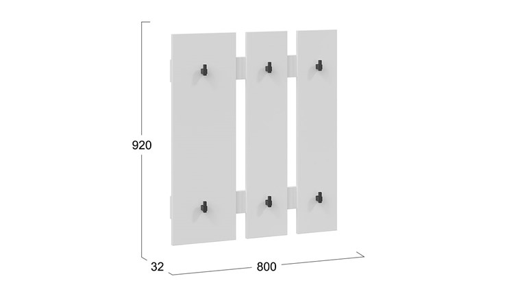 Вешалка настенная Агата 300.007.000 (Белый) в Элисте - изображение 1