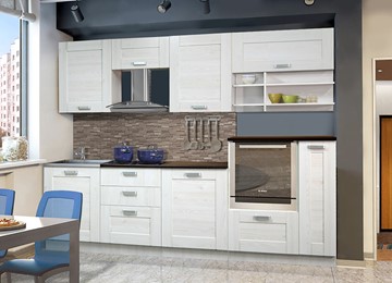 Модульный кухонный гарнитур Квадро 2700, цвет Белая лиственница в Элисте - предосмотр