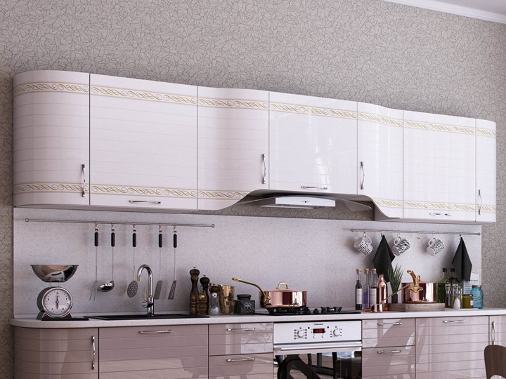 Гарнитур кухонный Анастасия цвет капучино 2 (260 см) в Элисте - изображение 1
