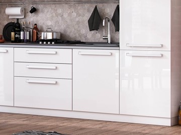 Кухонный гарнитур Герда 2200 (Белый/Белый глянец) в Элисте - предосмотр 1
