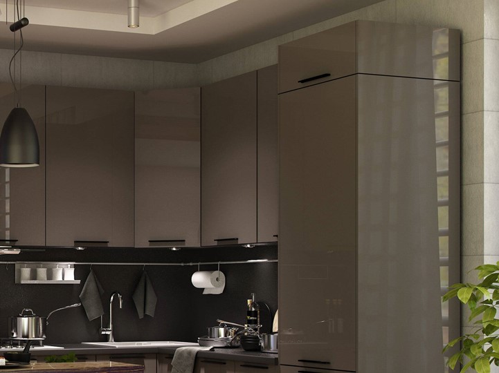 Гарнитур на кухню Герда 2200 (Черный/Антрацит глянец) в Элисте - изображение 4