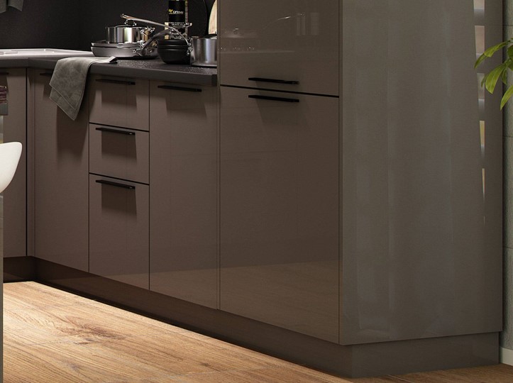Модульный кухонный гарнитур Герда 2400 №1 угловой(Черный/Антрацит глянец) в Элисте - изображение 5