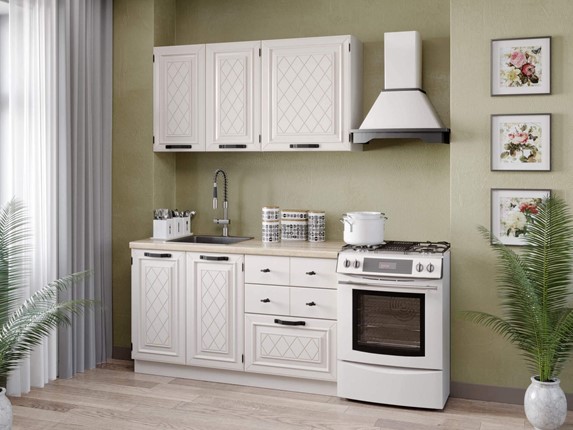 Модульный кухонный гарнитур Марина 2000(Белый/Алебастр) в Элисте - изображение