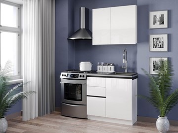 Модульный кухонный гарнитур Шервуд 1500 (Белый/Белый глянец) в Элисте - предосмотр