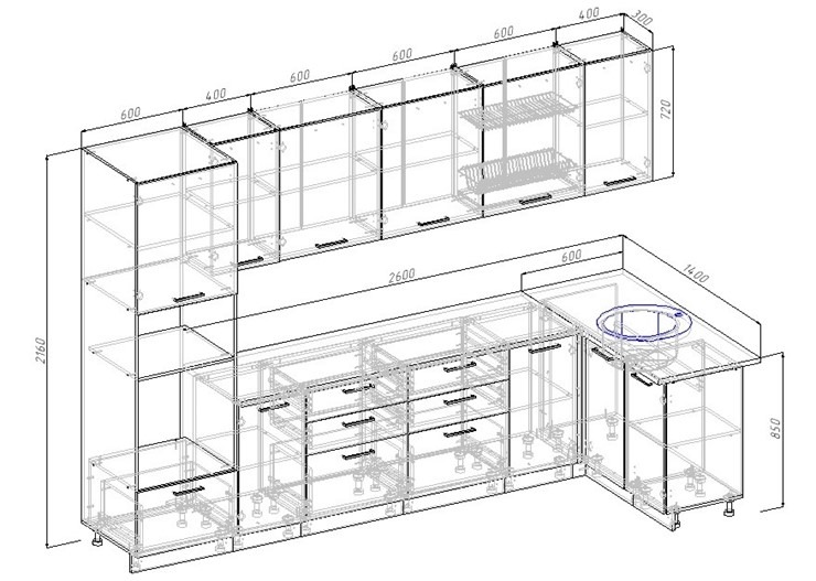 Кухонный угловой гарнитур Бланка-3200х1400 в Элисте - изображение 1