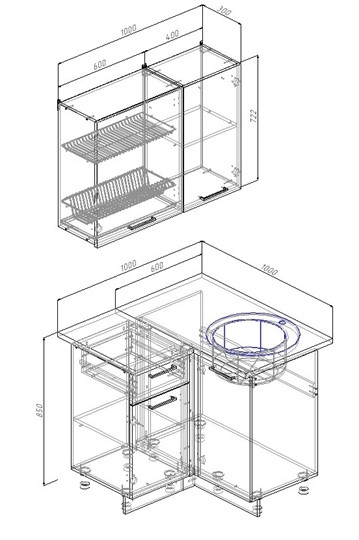 Модульная кухня Сатин-1000У в Элисте - изображение 1