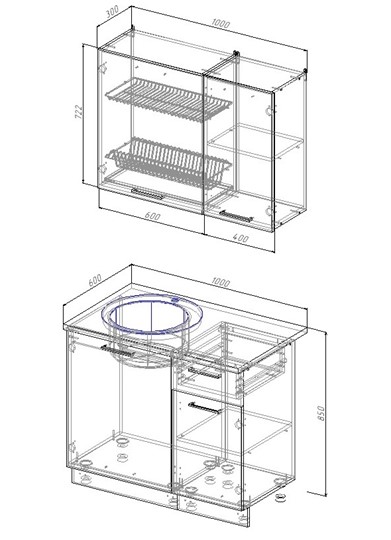 Модульный кухонный гарнитур Лада-1000 в Элисте - изображение 1