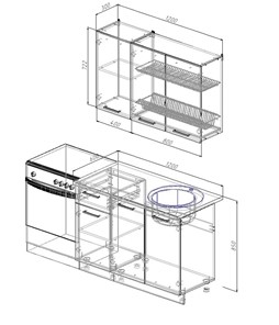 Модульный кухонный гарнитур Пайн-1200 в Элисте - предосмотр 1