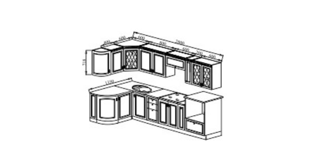 Кухонный угловой гарнитур Веста 1330х2800, цвет Сандал белый в Элисте - изображение 2