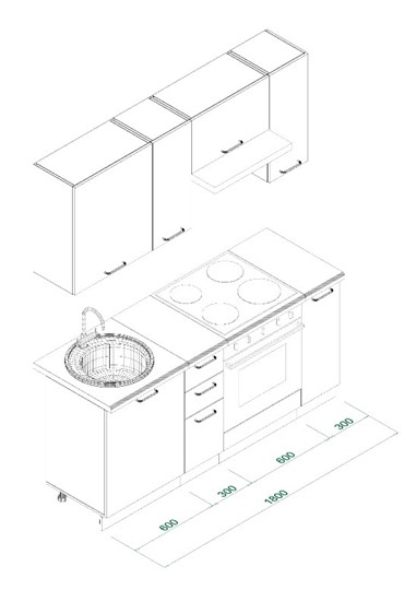 Гарнитур кухонный МК ТЕХНО Комплект №5 1,8м ПВХ Оленна в Элисте - изображение 8