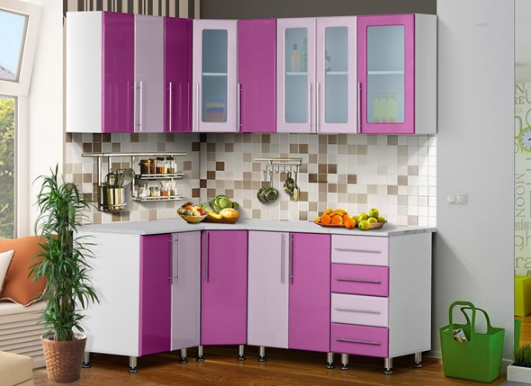 Модульная кухня Мыло 224 1800х1400, цвет Виолетта/Сирень в Элисте - изображение