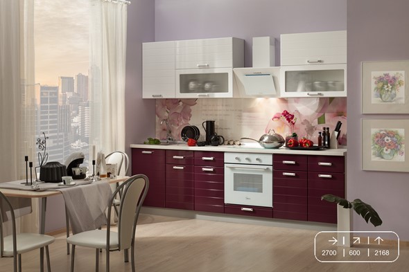 Гарнитур на кухню Виктория, бордовый в Элисте - изображение