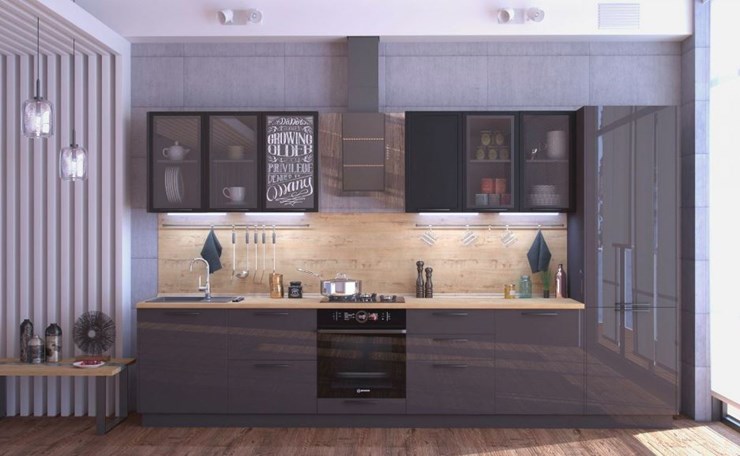 Модульная кухня Герда Антрацит, набор 1 в Элисте - изображение