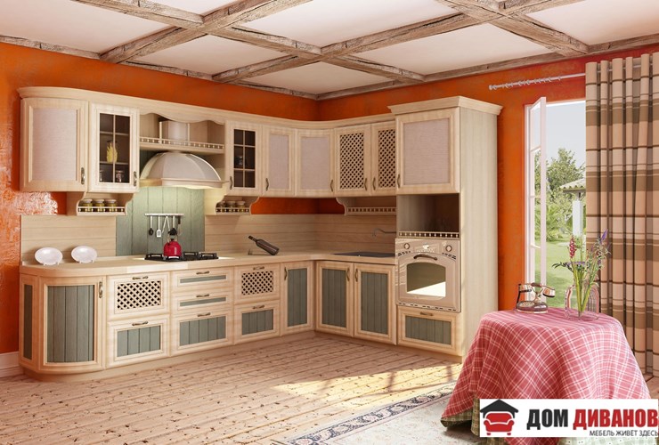 Кухонный угловой гарнитур Кантри Сонома Эйч Светлая в Элисте - изображение