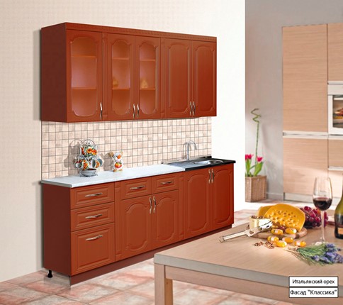 Гарнитур на кухню Классика 2000, цвет Итальянский орех в Элисте - изображение