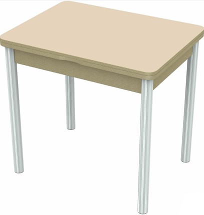 Кухонный стол раздвижной Бари хром №6 (стекло молочное/дуб выбеленный) в Элисте - изображение