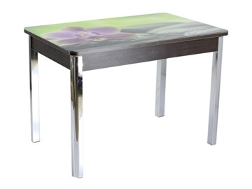 Кухонный стол раскладной Айсберг-01 СТФ, венге/фотопечать камни/44 прямые металл хром в Элисте