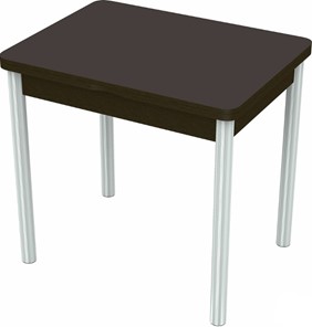 Кухонный раздвижной стол Бари хром №6 (стекло коричневое/венге) в Элисте