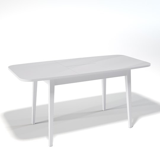 Кухонный раздвижной стол Kenner 1200M (Крем/Стекло белое сатин) в Элисте - изображение 1