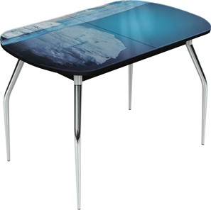 Обеденный раздвижной стол Ривьера исп.2 хром №5 (Exclusive h273/черный) в Элисте
